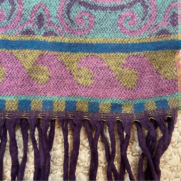 Ladies Strawbridge Clothier Brand Western Style Print Fringe‎ Scarf - Picture 9 of 9